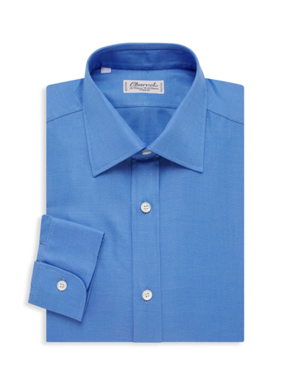 Charvet Button-front Dress Shirt In Blue