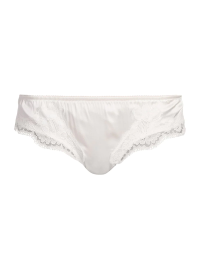 Dolce & Gabbana Lace-trim Satin Briefs In Natural_white