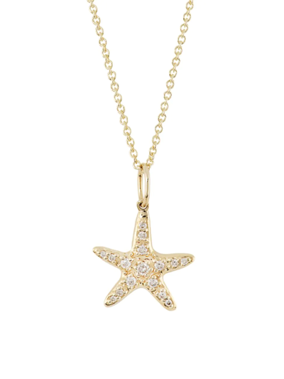 Sydney Evan Women's 14k Yellow Gold & Diamond Small Starfish Pendant Necklace