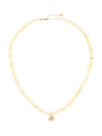 Sydney Evan Women's 14k Yellow Gold, Opal, & Diamond Clamshell Pendant Necklace