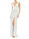 Mac Duggal Ieena Plunging Jersey Gown In White