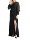 MAC DUGGAL WOMEN'S PLUS SIZE LACE LONG-SLEEVE GOWN