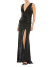 Mac Duggal Ieena Sequin Sheath Gown In Black