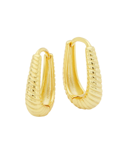 Adinas Jewels Twisted 14k Gold-plated Huggie Earrings
