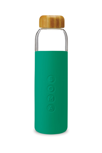 Soma V2 Glass Water Bottle In Green