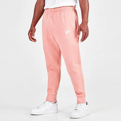 Nike Sportswear Club Fleece Cuffed Jogger Pants In Light Madder Root/light Madder Root/white