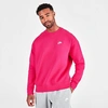 Nike Sportswear Club Fleece Crewneck Sweatshirt In Rush Pink/white