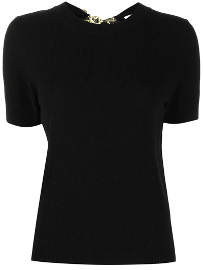 Cecilie Bahnsen Cut Out Knitted Top In Black