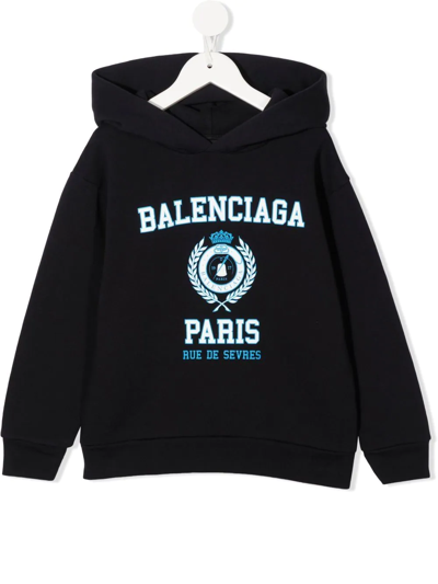 Balenciaga Kids' Hoodie Classic Marine Blue