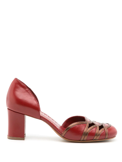 Sarah Chofakian D'orsay Aquavit Pumps In Red