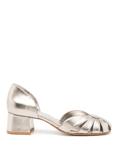 Sarah Chofakian D'orsay Marjorie Pumps In Metallic