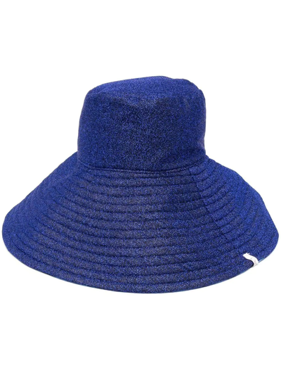 Oseree Metallic-effect Sun Hat In Blue