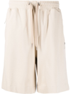 Neil Barrett Side-stripe Track Shorts In Neutrals