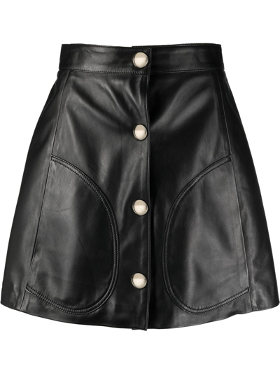 Manokhi A-line Leather Skirt In Black