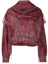 Manokhi Oversized-fit Biker Jacket In Red