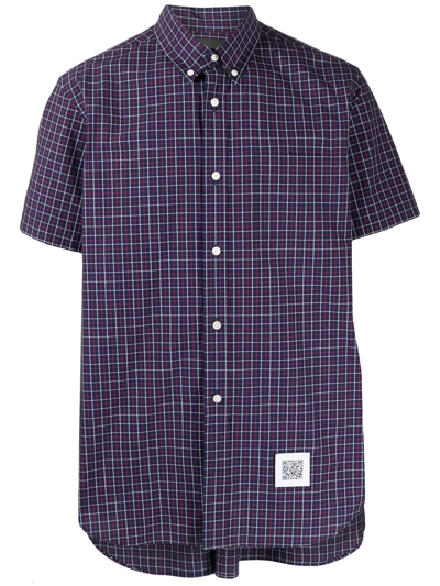 Fumito Ganryu Rear-pleat Short-sleeve Shirt In Blue