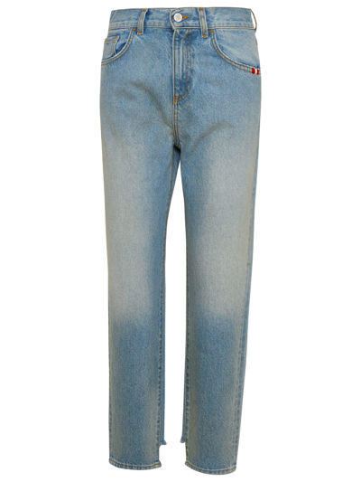 Amish Light Blue Cotton Jeans In Black