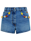 Msgm Daisy Colourful Beads Short In Blue
