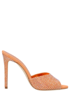 Paris Texas Holly Crystal-embellished Mules In Orange
