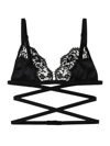 Dolce & Gabbana Crossover-strap Laced Triangle-bra In Black