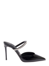 Dolce & Gabbana 90mm Embellished Patent Leather Mules In Black