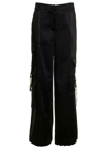 ANDERSSON BELL ANDERSSON BELL WOMANS INNA BLACK SATIN CARGO PANTS WITH BELT