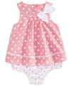 FIRST IMPRESSIONS BABY GIRLS DOT-PRINT COTTON SUNSUIT, CREATED FOR MACY'S