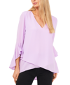 Vince Camuto Flutter Sleeve Crossover Georgette Tunic Top In Flutter Slv Vnk Tunic