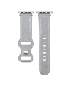 Posh Tech Callie Silver-tone Glitter Genuine Leather Band For Apple Watch, 42mm-44mm In Silver-tone Glitter