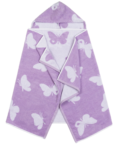 Linum Home Linum Kids 100% Turkish Aegean Cotton Hooded Easy Bath And Beach Wrap For Boys In Lilac