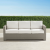 Frontgate Small Palermo Sofa With Cushions In Dove Finish