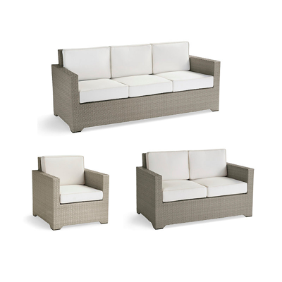 Frontgate Small Palermo 3-pc. Sofa Set In Dove Finish