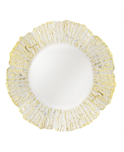 American Atelier Jay Import  Deniz Flower Shape Charger Plate In Gold