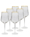 CLASSIC TOUCH WATER GLASSES WITH RIM, SET OF 6