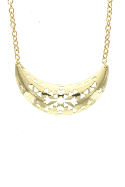 Olivia Welles Aztec Cutout Necklace In Gold
