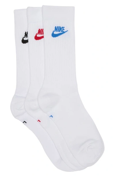 Nike Sportswear Everyday Essential Assorted 3-pack Crew Socks In Multi Color