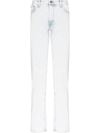Off-white Diag-stripe Print Slim Fit Jeans In Blue
