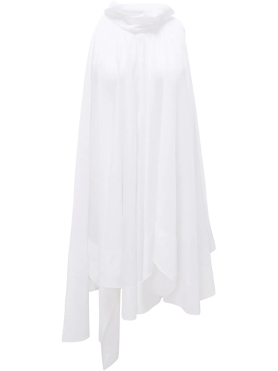 Jw Anderson Handkerchief Hem Tencel® Lyocell Blend Dress In White