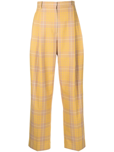 3.1 Phillip Lim Plaid Jacquard Straight Leg Trousers In Yellow