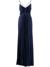 A.l.c Aries Pleated Open-back Maxi Dress In Blau