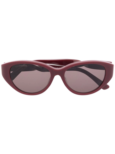 Balenciaga Tinted Cat-eye Sunglasses In Red