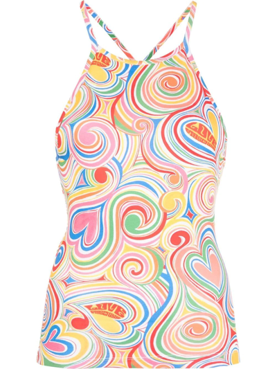 Love Moschino Thin Straps Allover Multicolor Top