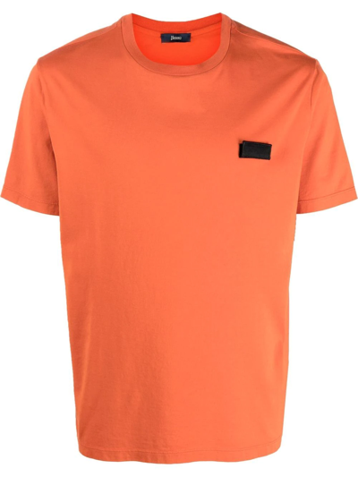 Herno Logo-patch T-shirt In Orange