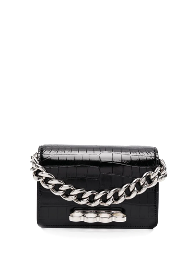 Alexander Mcqueen The Four Ring Shoulder Bag In Schwarz