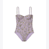 Tory Burch Printed Underwire One Piece Swimsuit In Lilac Garden Medallion