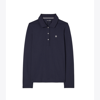 Tory Sport Tory Burch Tech Piqué Long-sleeve Polo In Tory Navy