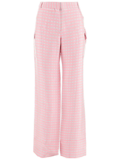 Jacquemus 格纹图案长裤 In Pink