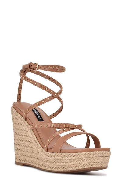 Nine West Hunda Espadrille Platform Wedge Sandal In Medium Natural