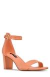 Nine West Women's Pruce Ankle Strap Block Heel Sandals Women's Shoes In Creamsicle Leather