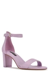 Nine West Women's Pruce Ankle Strap Block Heel Sandals Women's Shoes In Lilac Leather